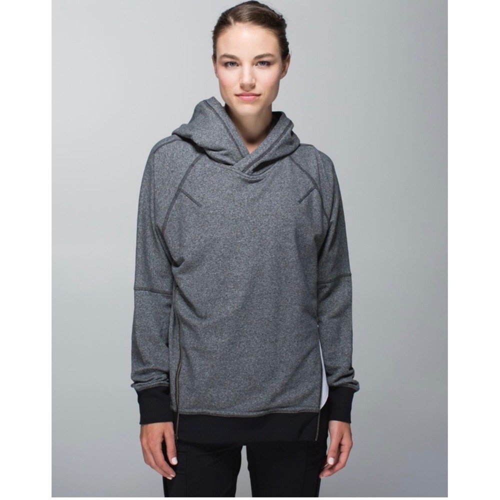 Lululemon Om & Roam Pullover Hoodie Heathered Speckled Black Size 6